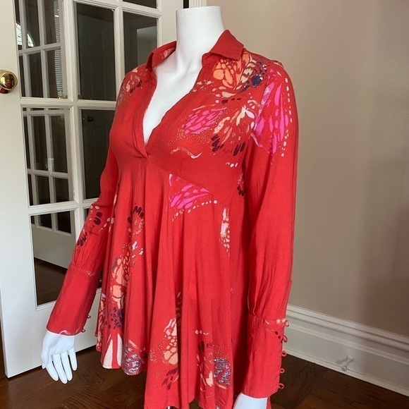 Free People Field of Butterflies Tunic Top Mini Dress - Picture 7 of 12